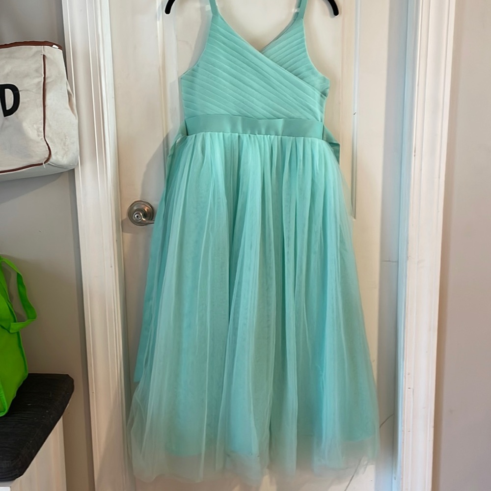 Girls' Formal Mint Tulle Dress - Picture 2 of 6